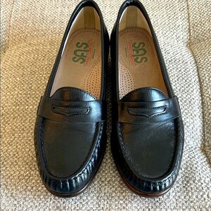 New SAS Tripad Comfort Midnight Black Leather Slip-Ons
